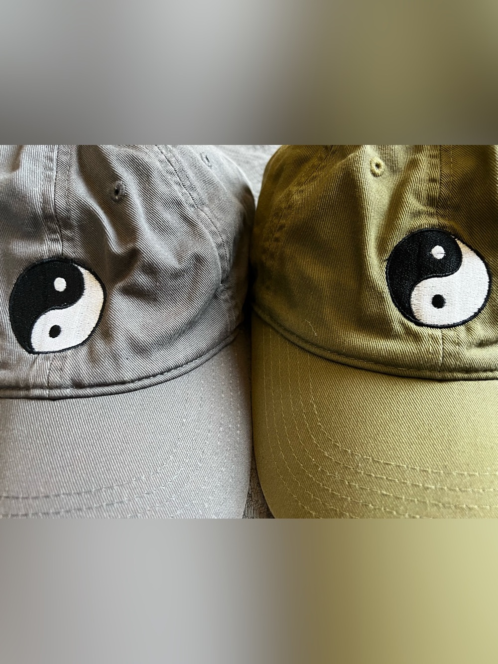 ☯️ 2 Organic Yin Yang Embroidered Dad Hat Spiritual Taijitu Baseball Caps
